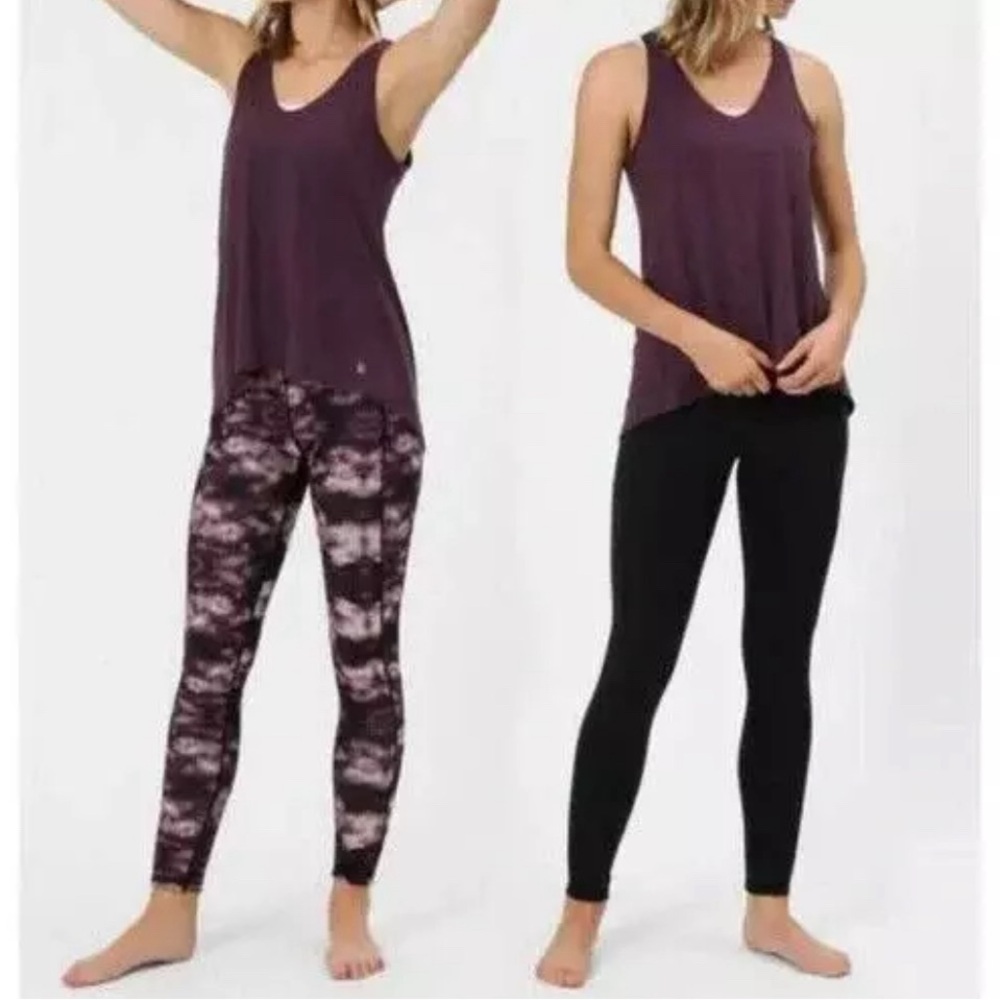 Sweaty Betty Aubergine London Print Big Ben Reversible Leggings No Size‎